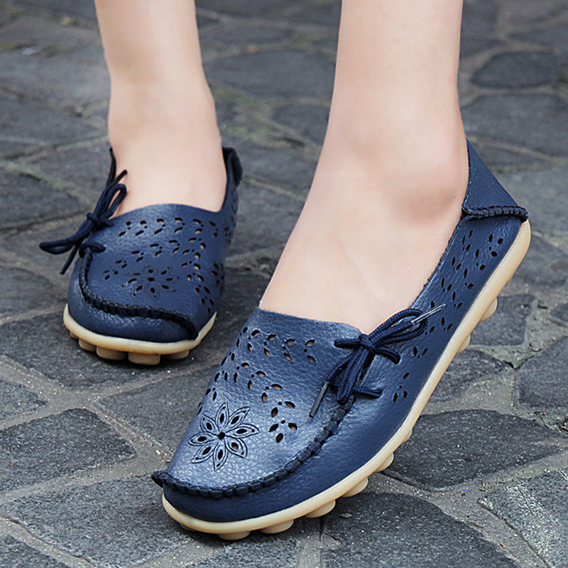 Women's Genuine Leather - Slip-On - Casual Flat Shoes - Moccasins FREE SHIPPING