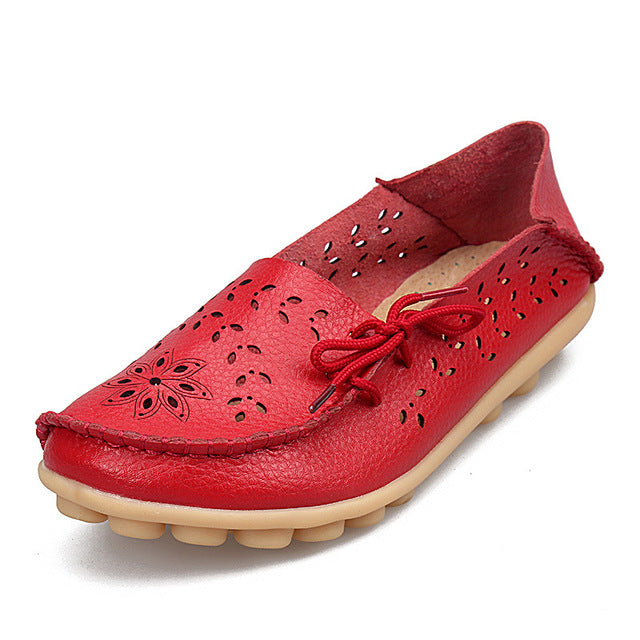 Women's Genuine Leather - Slip-On - Casual Flat Shoes - Moccasins FREE SHIPPING