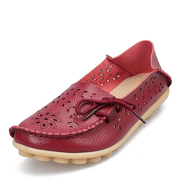 Women's Genuine Leather - Slip-On - Casual Flat Shoes - Moccasins FREE SHIPPING
