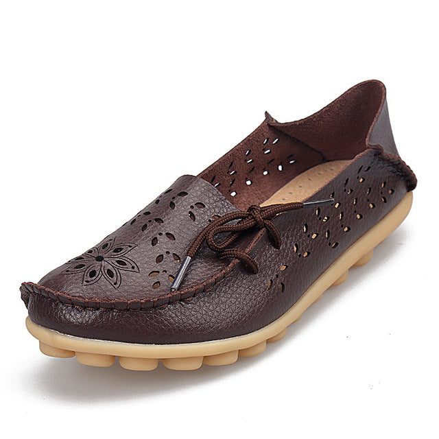 Women's Genuine Leather - Slip-On - Casual Flat Shoes - Moccasins FREE SHIPPING