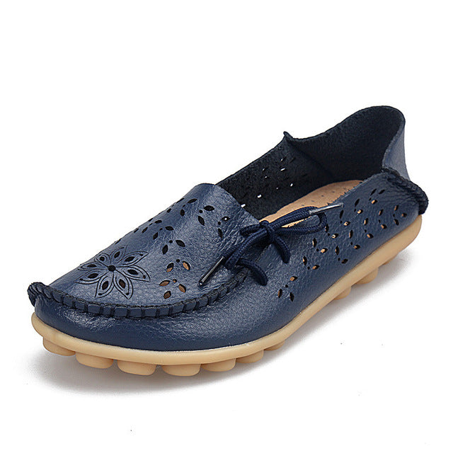 Women's Genuine Leather - Slip-On - Casual Flat Shoes - Moccasins FREE SHIPPING