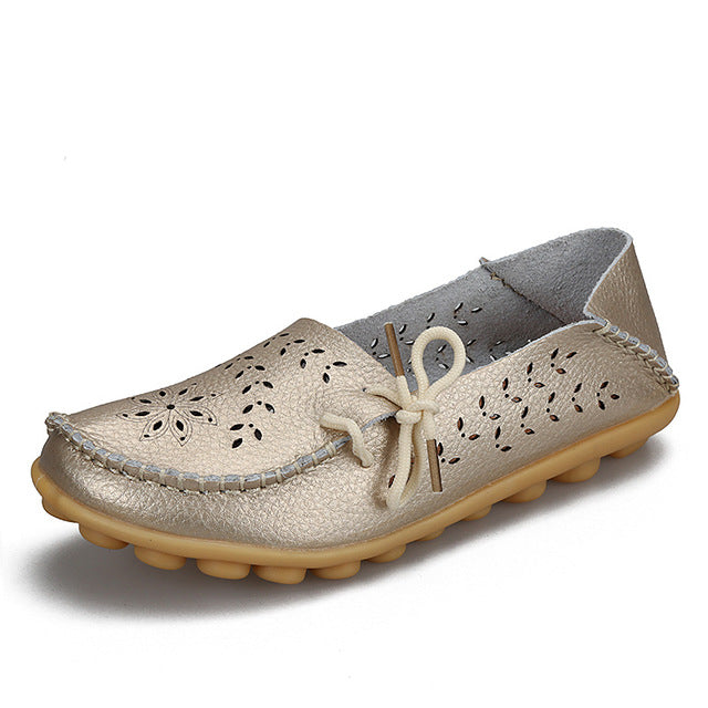 Women's Genuine Leather - Slip-On - Casual Flat Shoes - Moccasins FREE SHIPPING