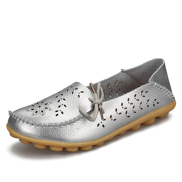 Women's Genuine Leather - Slip-On - Casual Flat Shoes - Moccasins FREE SHIPPING