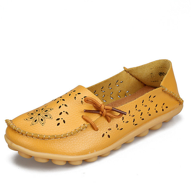 Women's Genuine Leather - Slip-On - Casual Flat Shoes - Moccasins FREE SHIPPING