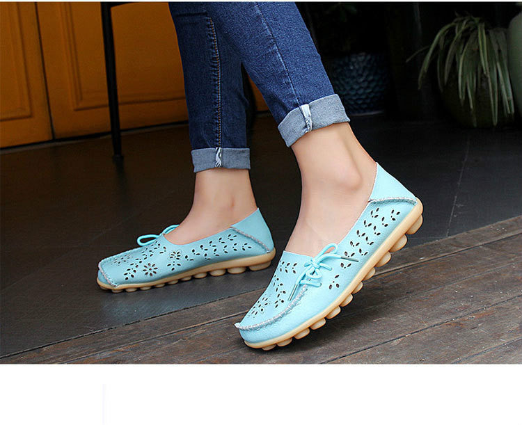 Women's Genuine Leather - Slip-On - Casual Flat Shoes - Moccasins FREE SHIPPING