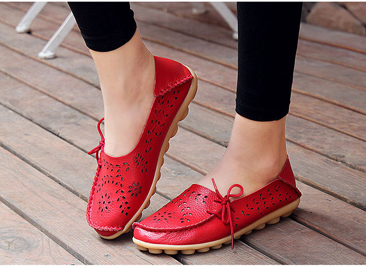 Women's Genuine Leather - Slip-On - Casual Flat Shoes - Moccasins FREE SHIPPING
