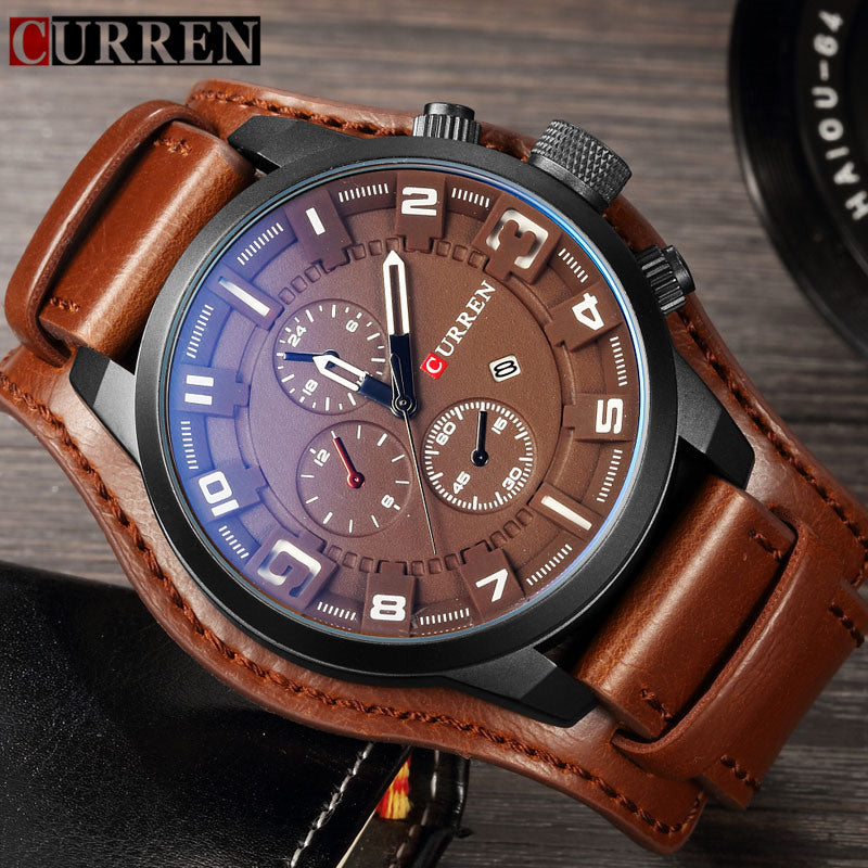 Luxury Army Leather Watch - Curren 8225 +SHIPPING