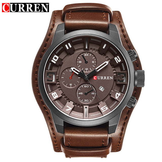 Luxury Army Leather Watch - Curren 8225 +SHIPPING