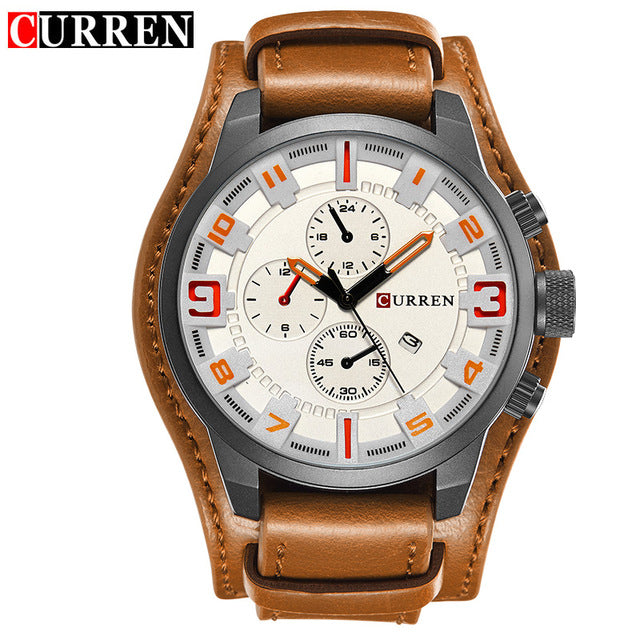 Luxury Army Leather Watch - Curren 8225 +SHIPPING