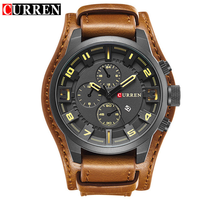 Luxury Army Leather Watch - Curren 8225 +SHIPPING