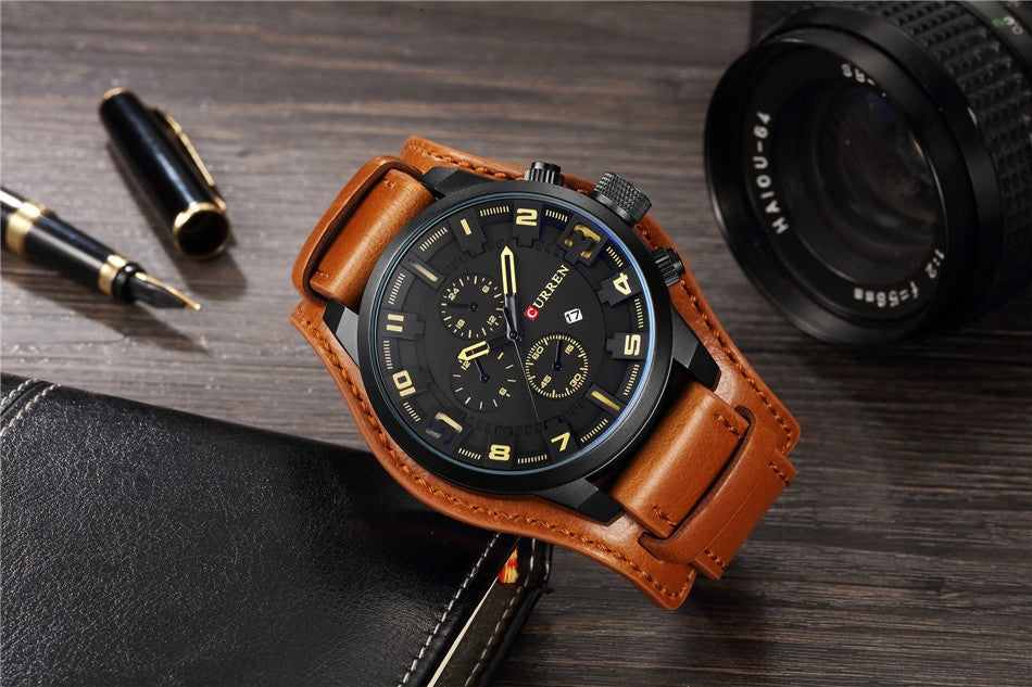 Luxury Army Leather Watch - Curren 8225 +SHIPPING