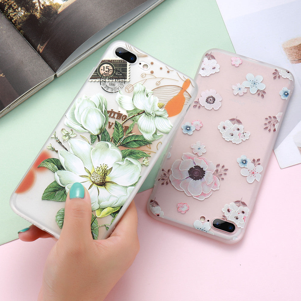 Flower Decorated KISSCASE Case For iPhone 5 up to iPhone X FREE+SHIPPING