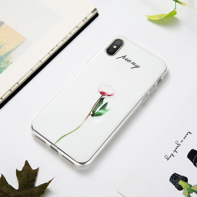 Flower Decorated KISSCASE Case For iPhone 5 up to iPhone X FREE+SHIPPING