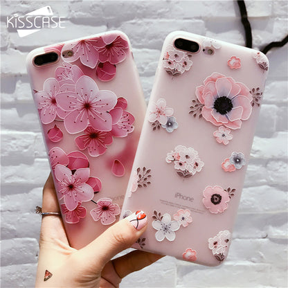 Flower Decorated KISSCASE Case For iPhone 5 up to iPhone X  FREE+SHIPPING